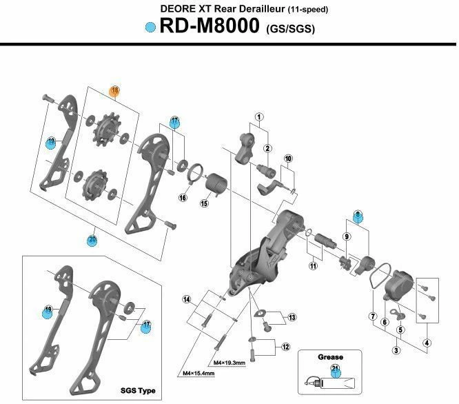 Shimano Deore XT M8000 11sp Derailleurwieltjes - Image 2